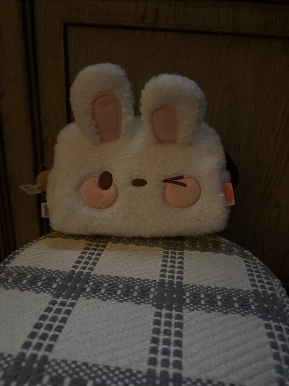 Claire's White & Pink Bunny Plush Crossbody Bag
